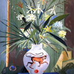Monkey on a Vase - Clark Walker 24x36 oil on canvas $4500