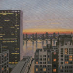 East River Sunrise, New York City, Neal Brantely, oil on canvas, 30x40. $1600