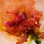 Corona Creations Coming Up Roses II, Nancy Mims Hartsfield, 6x6 alcohol ink on canvas, $275