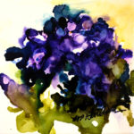 Corona Creations Hydrangea Fantasy II, Nancy Mims Hartsfield, 6x6 alcohol ink on canvas, $275