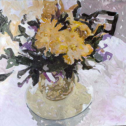 Corona Creation - September 15, 2020, Nancy Mims Hartsfield, mixed media acrylic on canvas, 24x24, 1500