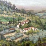 Russell Scruggs, Tuscan Farm, San Gimignano, oil on canvas, 20x24, $1000 unframed